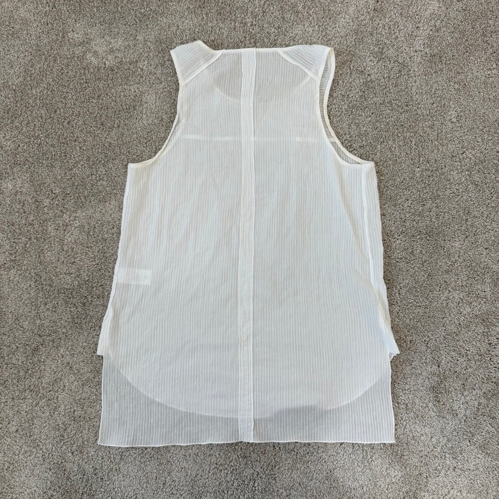 Rag & Bone White Striped Silk Sleeveless Tunic Tank Top‎ Small - Picture 3 of 7